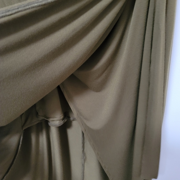 Free People Olive Asyssa Long Sleeve Jersey Maxi Wrap Dress Size Large - Picture 10 of 16